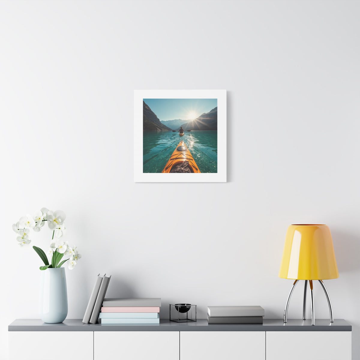 Lake Life Kayak Sunrise Canvas Print — Stretched Matte Wall Art