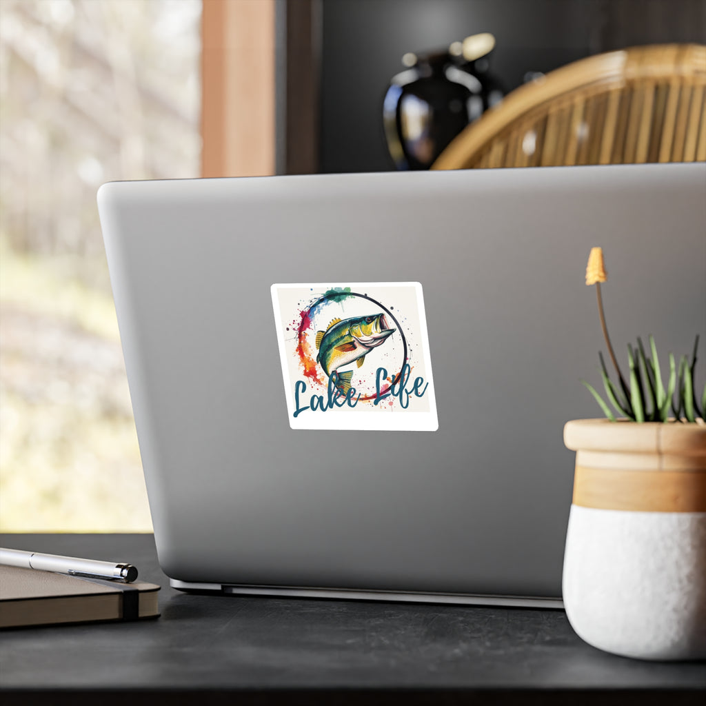 Lake Life Bass Sticker — Vinyl Kiss-Cut Fishing Decal