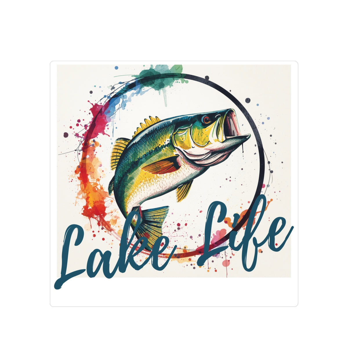 Lake Life Bass Sticker — Vinyl Kiss-Cut Fishing Decal