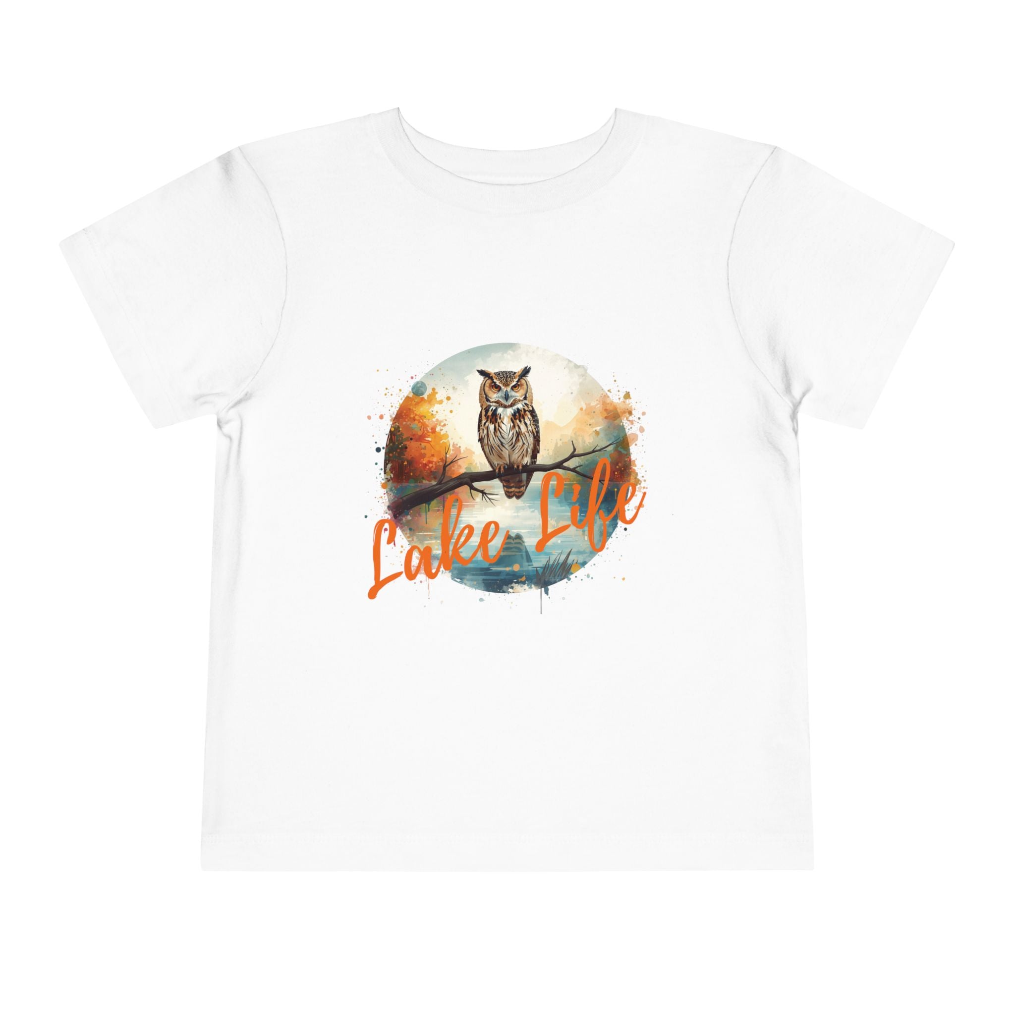 Lake Life Toddler Tee — Owl Woodland Graphic Shirt