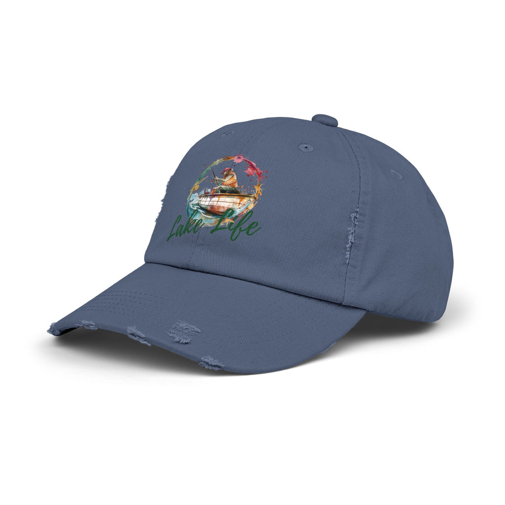 Lake Life Distressed Cap — Vintage Female Fishing Hat