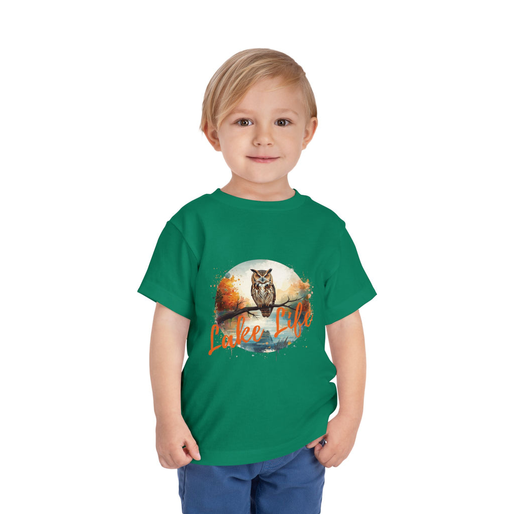 Lake Life Toddler Tee — Owl Woodland Graphic Shirt