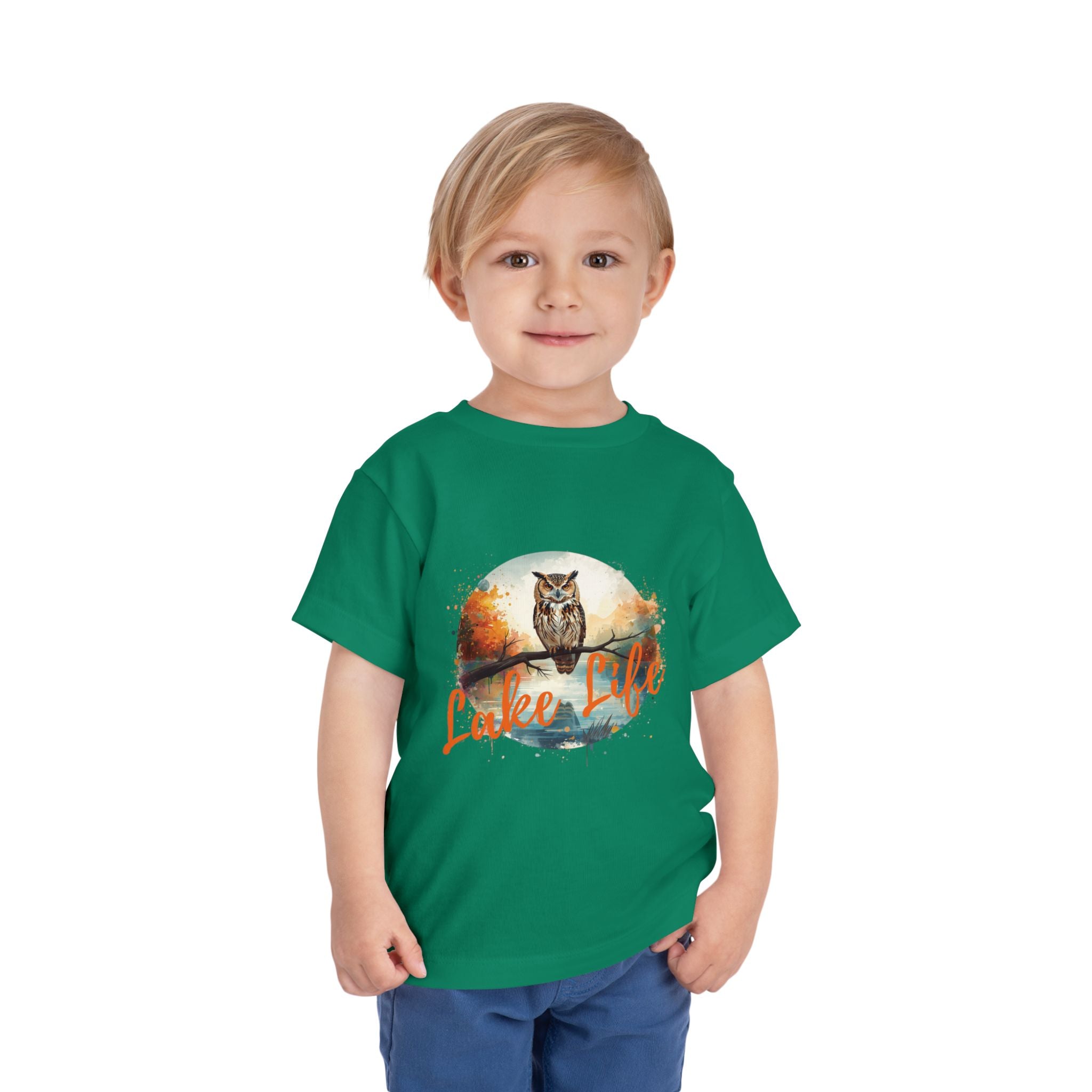Lake Life Toddler Tee — Owl Woodland Graphic Shirt