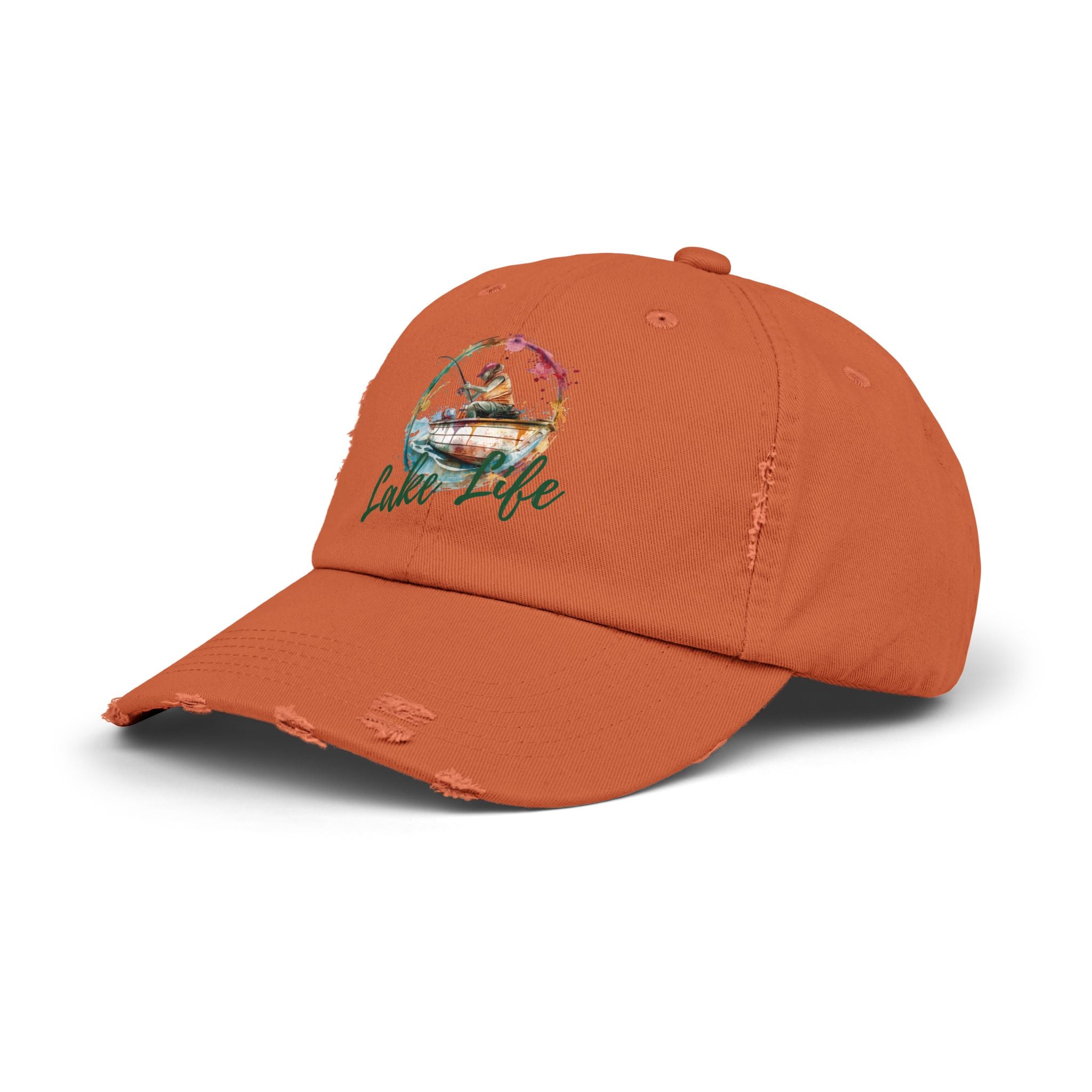 Lake Life Distressed Cap — Vintage Female Fishing Hat