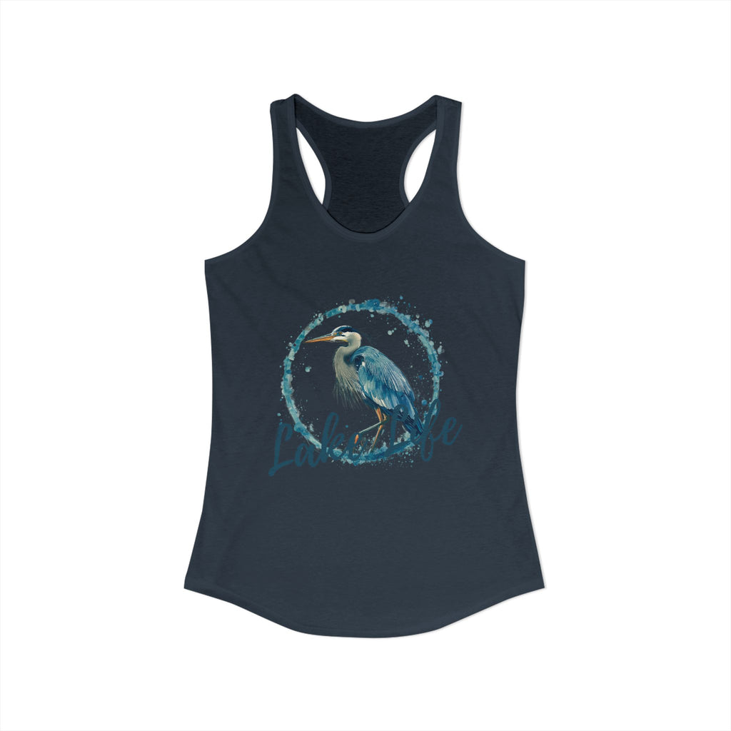 Women's Lake Life Blue Heron Ideal Racerback Tank