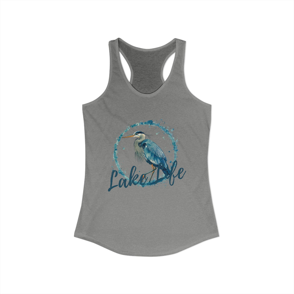 Women's Lake Life Blue Heron Ideal Racerback Tank