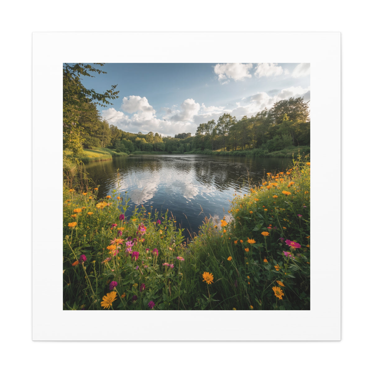 Wildflower Lake Canvas Print — Matte Stretched Wall Art